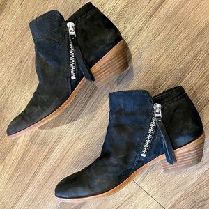 EUC Sam Edelman Packer Side-Zipped Ankle Boots/Booties Black Size 7.5M MSRP $130